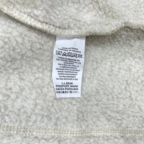 L.L.Bean Women's Medium Sweater Fleece Full Zip Jacket Oatmeal Off White - Picture 6 of 10